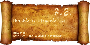 Hordós Eleonóra névjegykártya